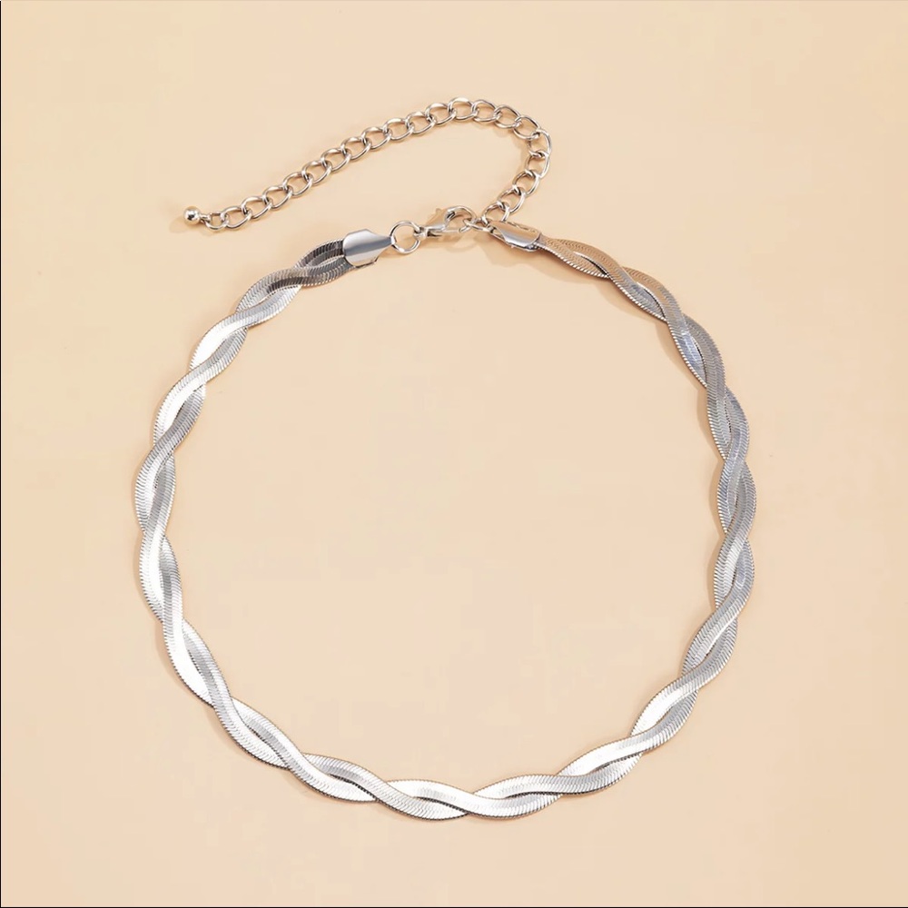 NEW STERLING SILVER DOUBLE LAYERED CHAIN NECKLACE - Picture 5 of 6